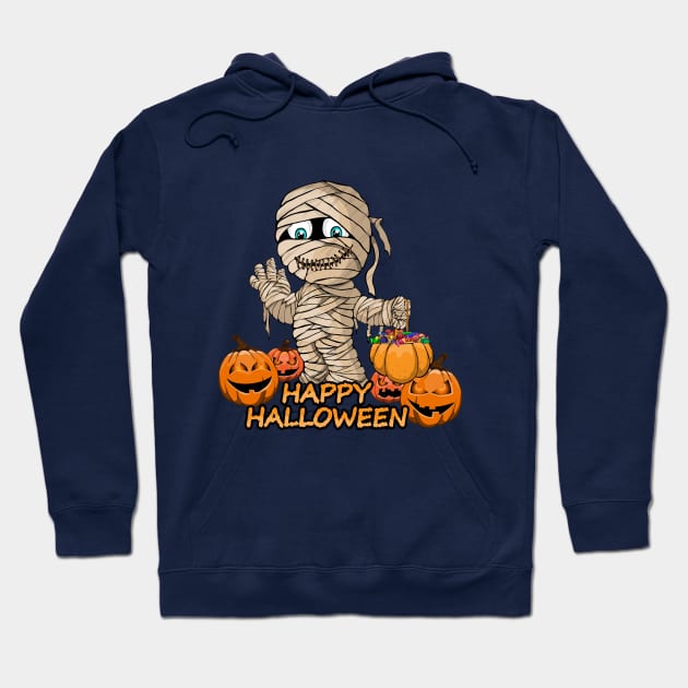 Mummy Scary and Spooky Happy Halloween Funny Graphic Hoodie by SassySoClassy